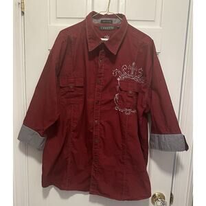 Men's Lamasini Western Style Shirt 2XL Button Down 3/4 Embroidered Rodeo